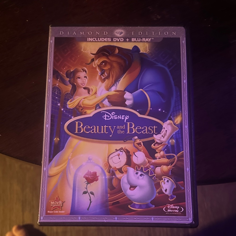 Disney Beauty and the Beast Diamond Edition DVD Blu-ray - Purple and Yellow